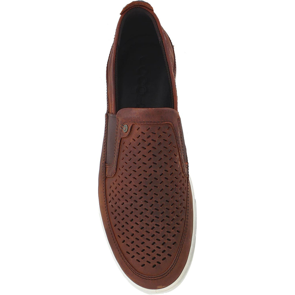 Ecco Collin Perf Men's Slip Ons Cognac Leather