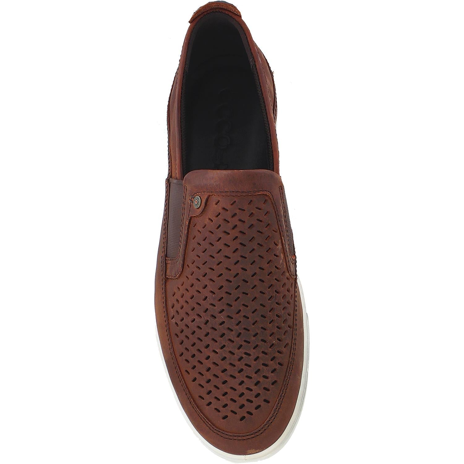 Ecco Collin Perf Men's Slip Ons Cognac Leather