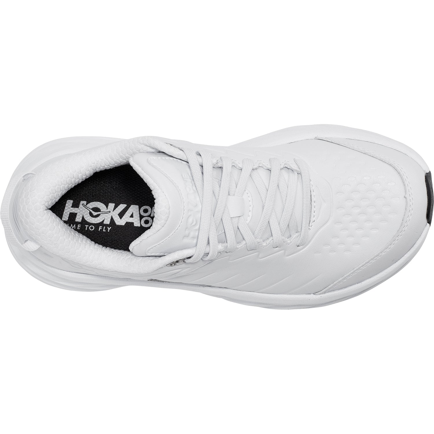 Hoka Bondi SR (Neutral Support) Women's Walking Shoes White Leather