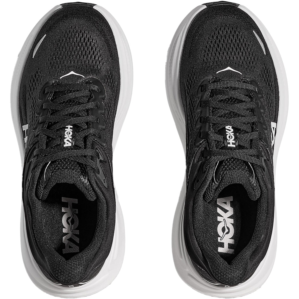 Hoka Bondi 9 (Neutral Support) Men's Athletic Shoes Black/White Mesh