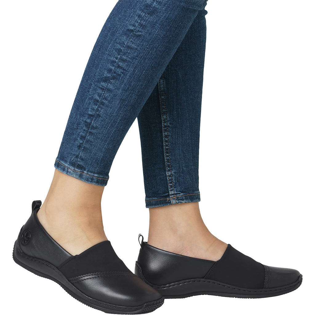 Rieker L1790-00 Stretch Women's Slip Ons Black