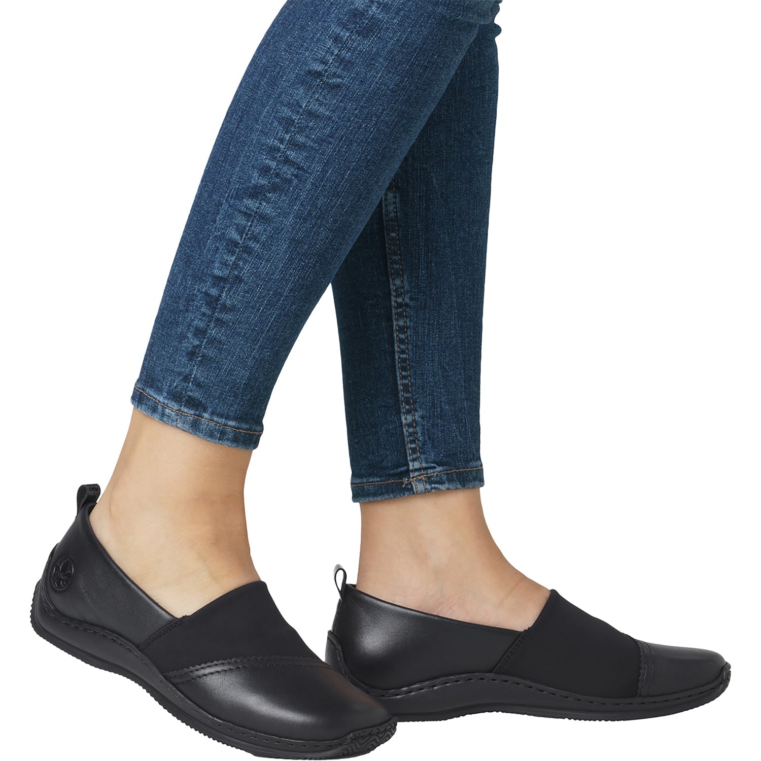 Rieker L1790-00 Stretch Women's Slip Ons Black