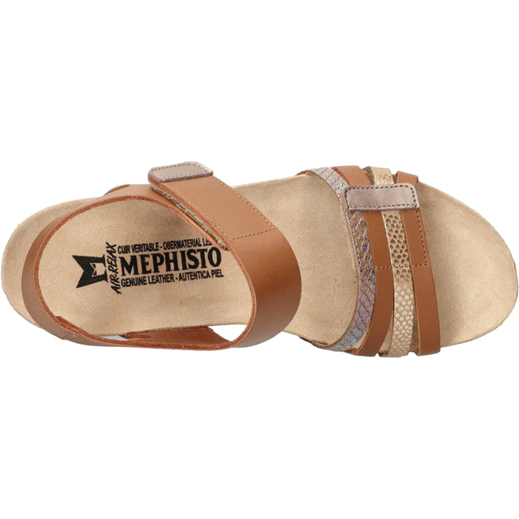 Mephisto Lucia Women's Wedge Sandals Camel