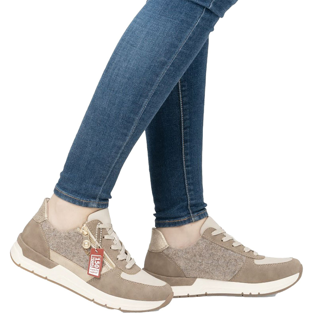 Rieker 58902-64 Women's Shoes Fango/Ginger/Gold Combi Synthetic