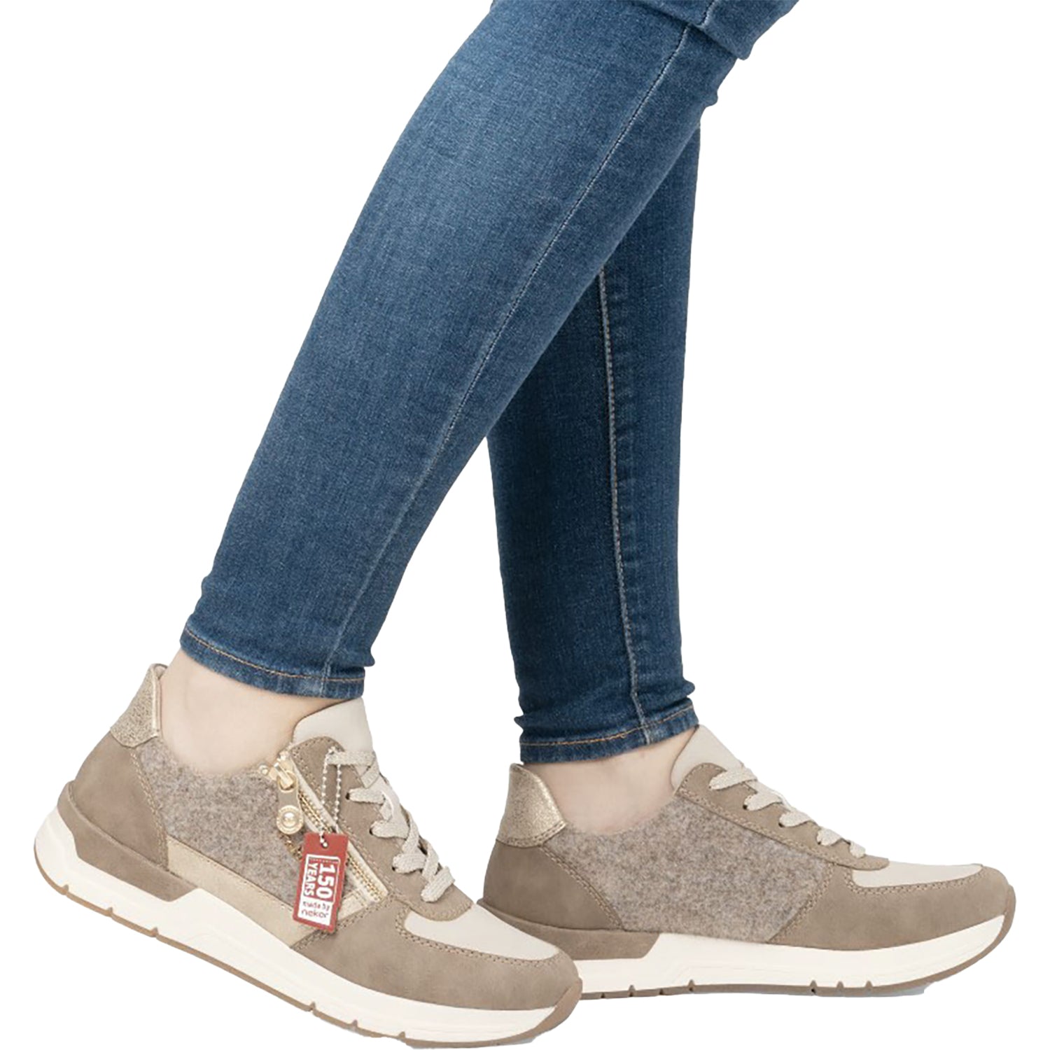Rieker 58902-64 Women's Shoes Fango/Ginger/Gold Combi Synthetic