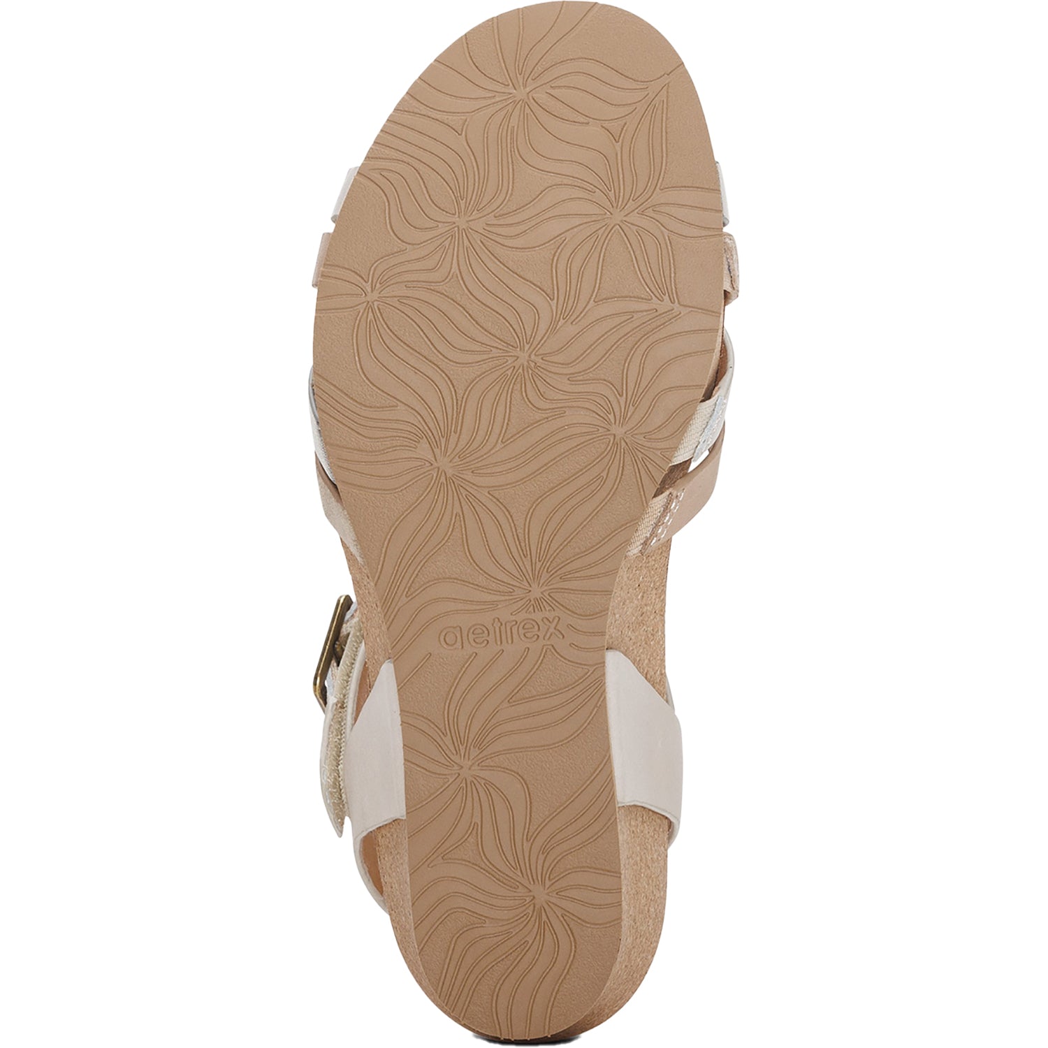 Aetrex Noelle Women's Wedge Sandals Ivory Multi Leather