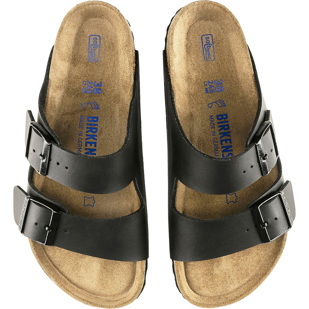 Birkenstock Arizona Soft Footbed Unisex Sandals Black Birko-Flor