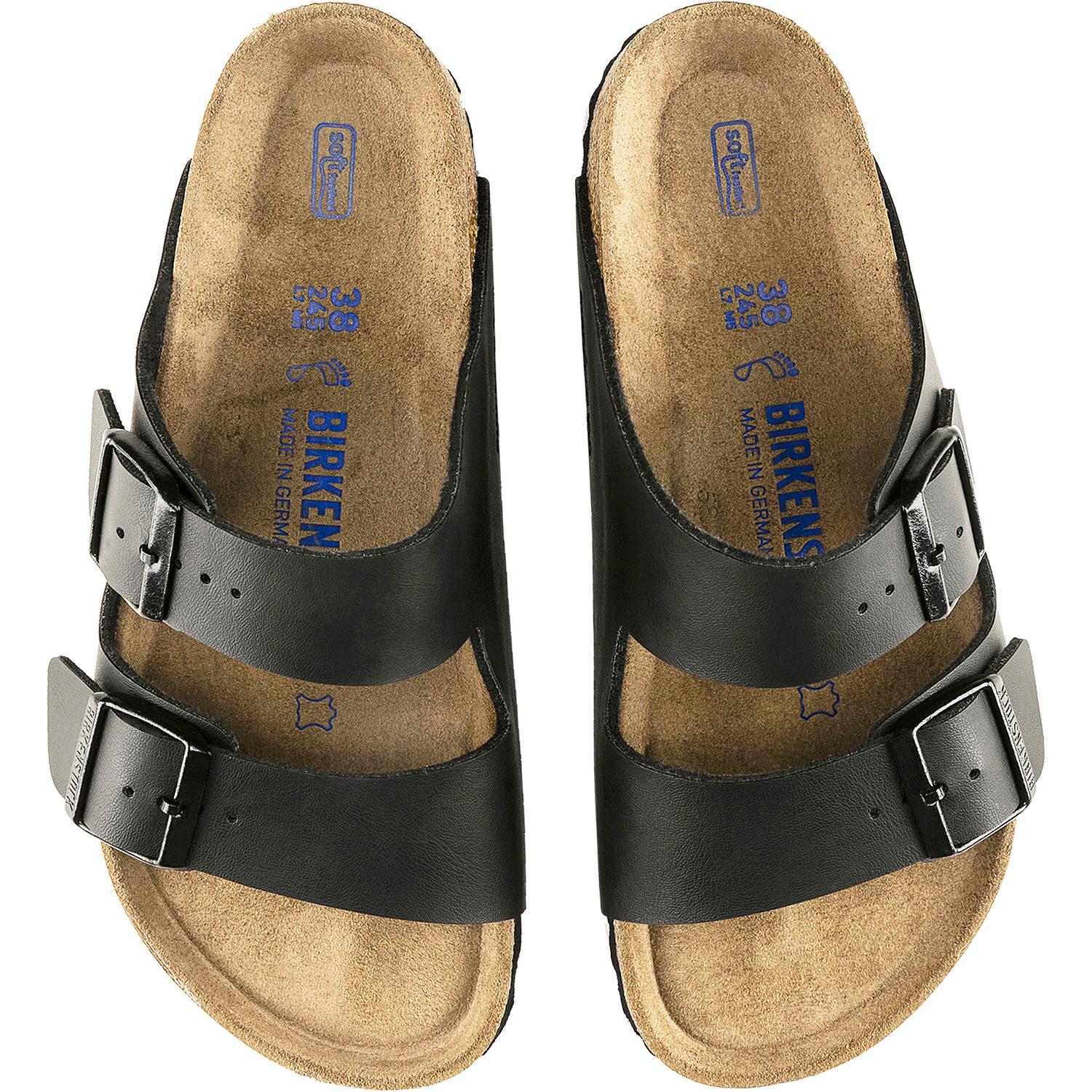 Birkenstock Arizona Soft Footbed Unisex Sandals Black Birko-Flor