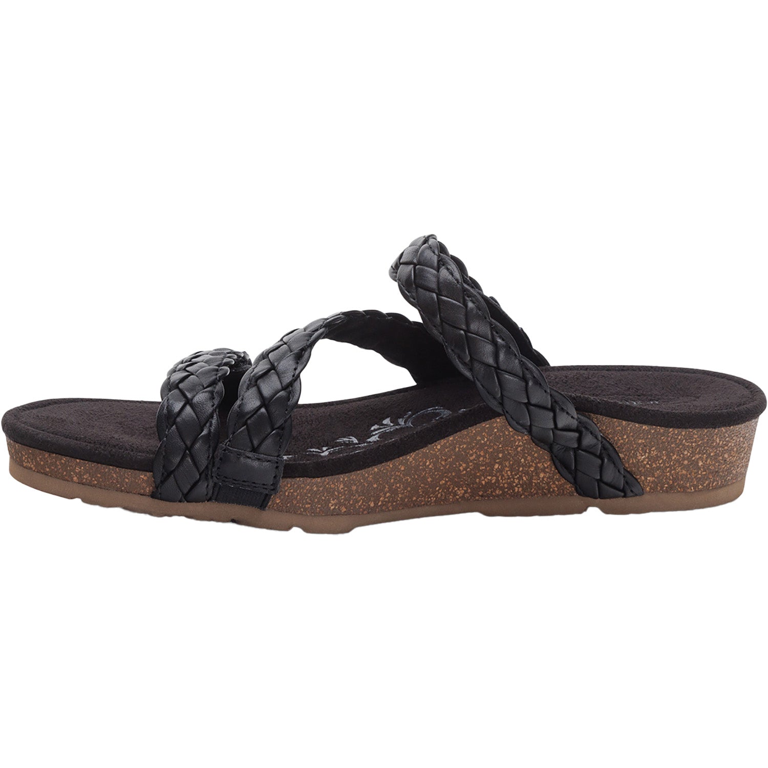 Aetrex Josie Braided Women's Slide Sandals Black