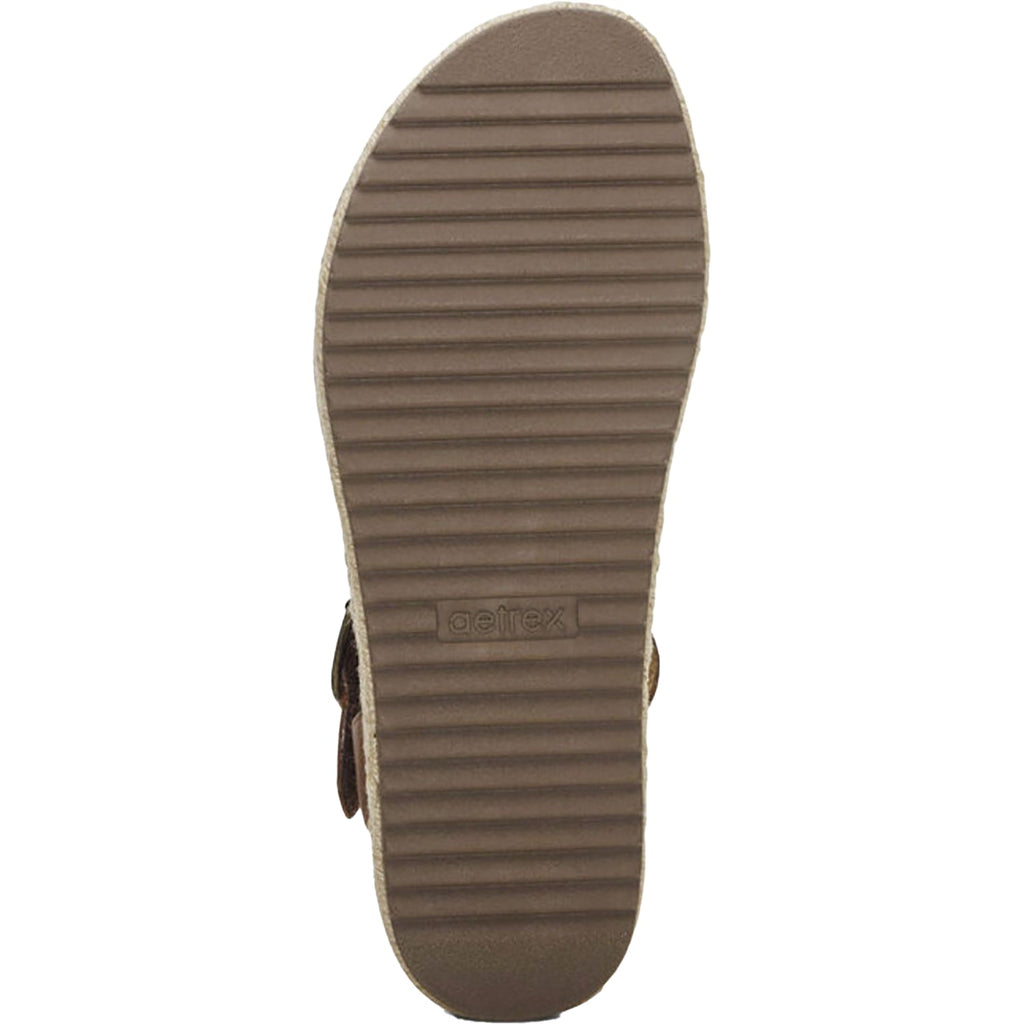 Aetrex Paula Women's Espadrille Sandals Walnut Leather