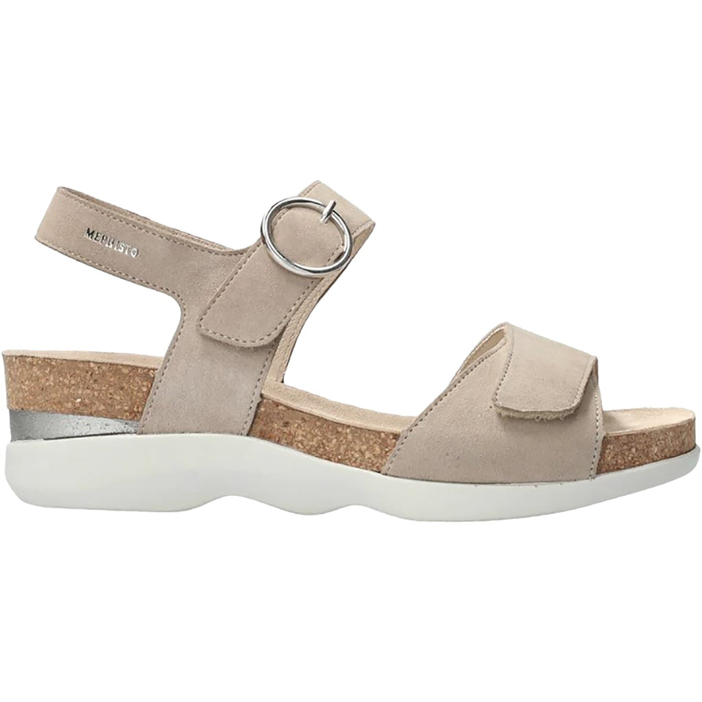 Mephisto Oriana Women's Wedge Sandals Warm Grey Velvet Leather