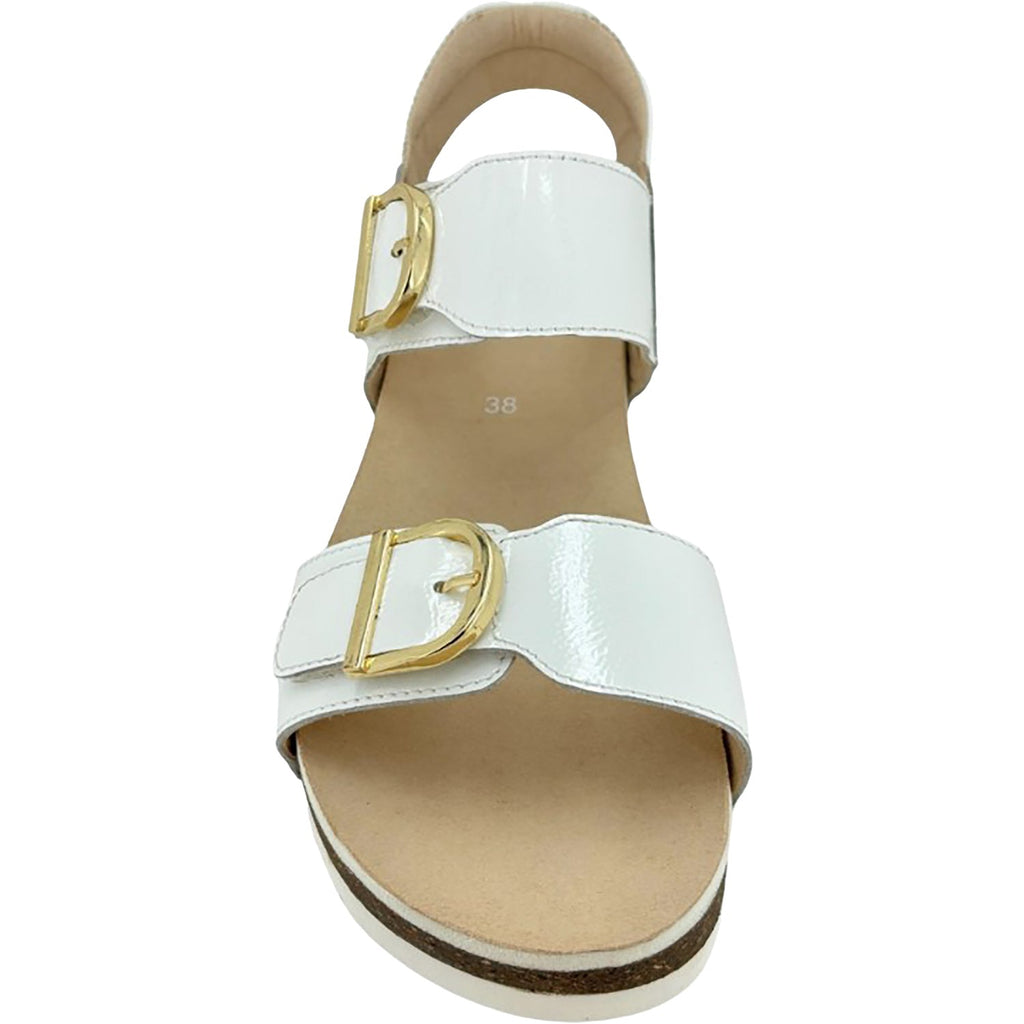 Ara Nova Women's Wedge Sandals White Patent Leather