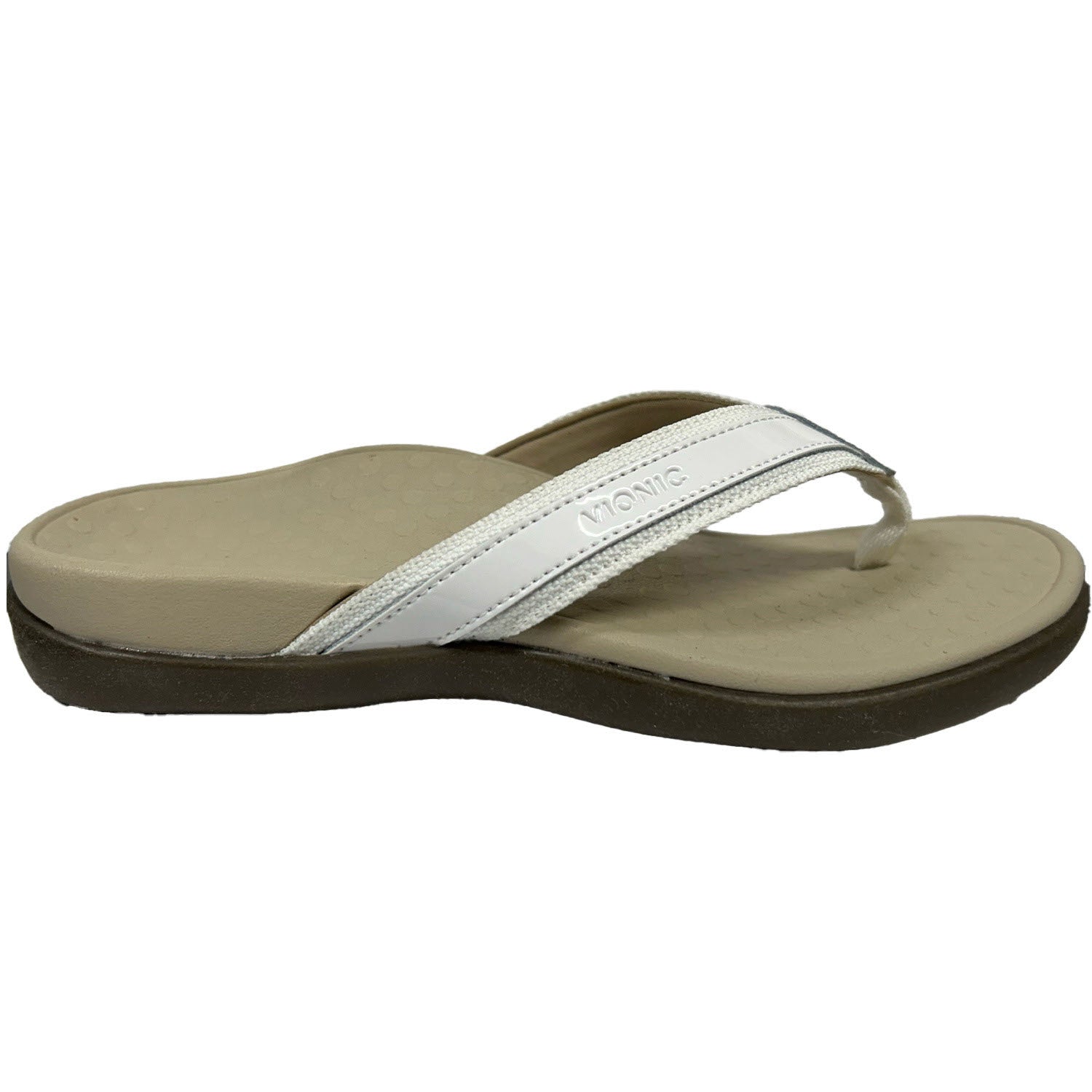 Vionic Tide II Women's Toe Post Sandals White Leather
