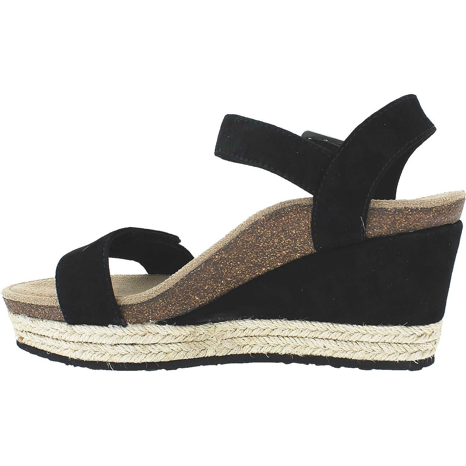 Aetrex Sydney Women's Wedge Sandals Black Suede