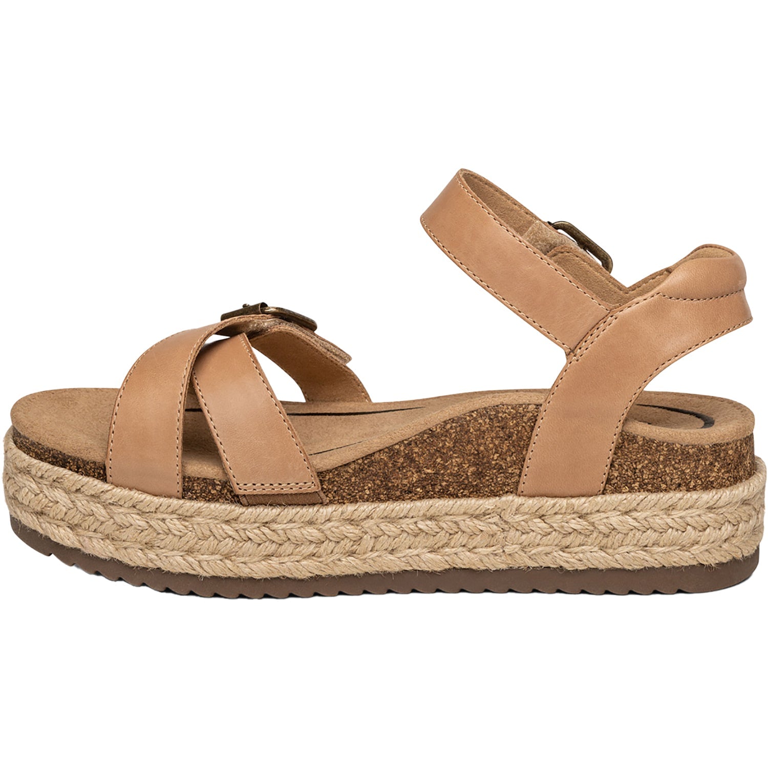 Aetrex Paula Women's Espadrille Sandals Aetrex Paula Camel Leather