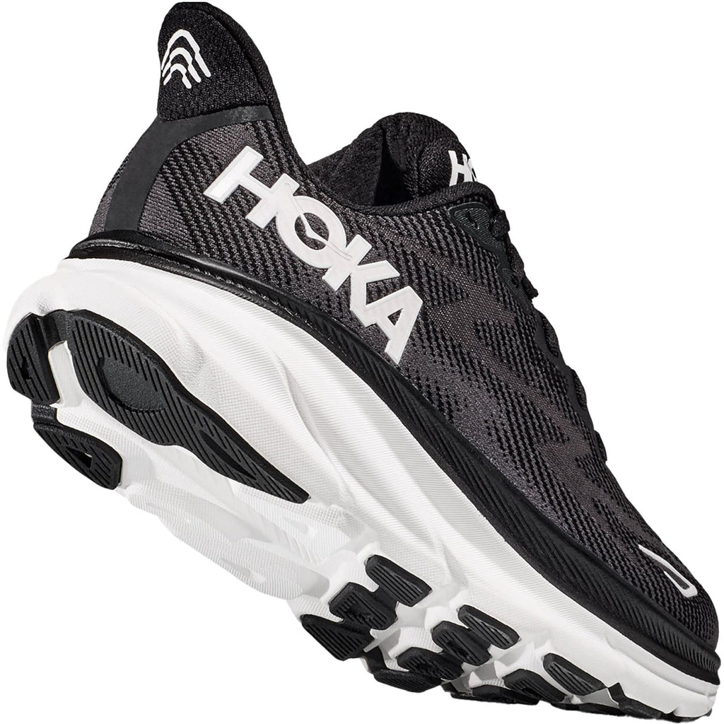 Hoka Clifton 9 (Neutral Support) Women's Road Running Shoes Black/White Mesh