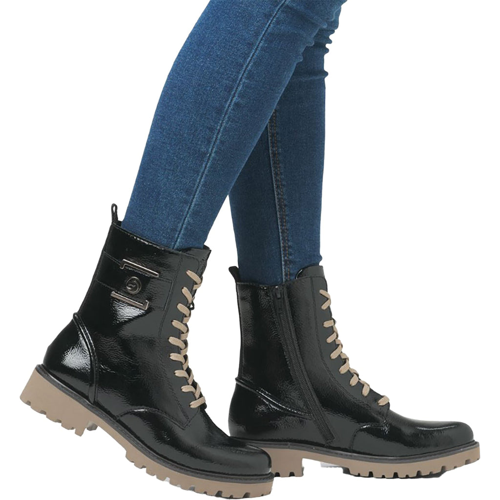 Remonte D8663-00 Women's Boots Black Crashlack Patent Leather