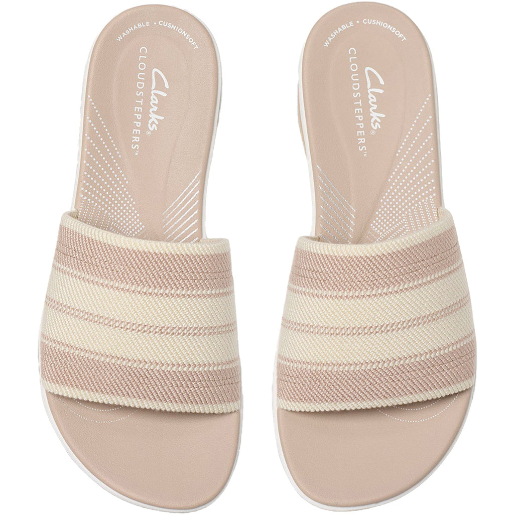 Clarks Cloudsteppers Arla Hollis Women's Slide Sandals Sand Combi Knit Synthetic