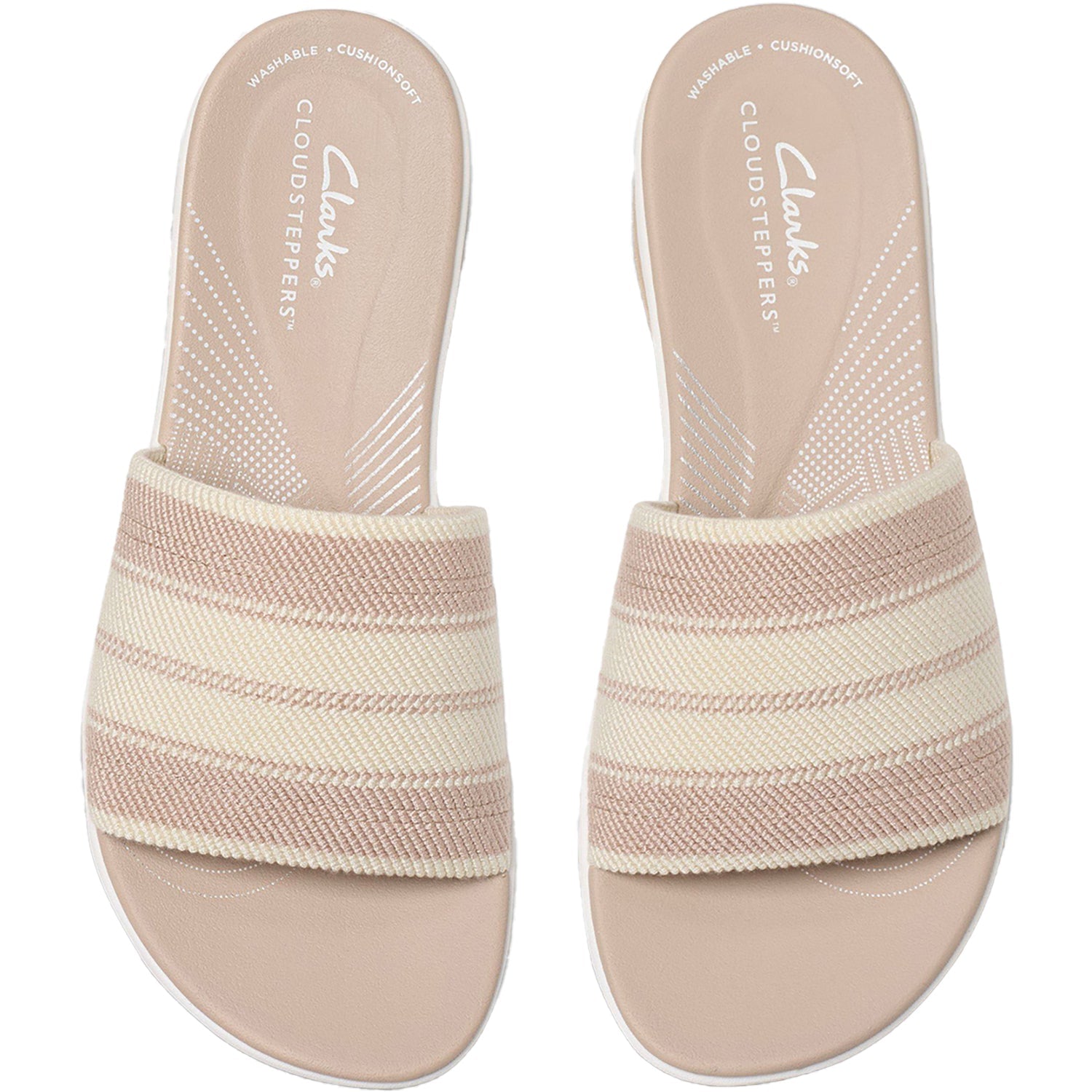 Clarks Cloudsteppers Arla Hollis Women's Slide Sandals Sand Combi Knit Synthetic