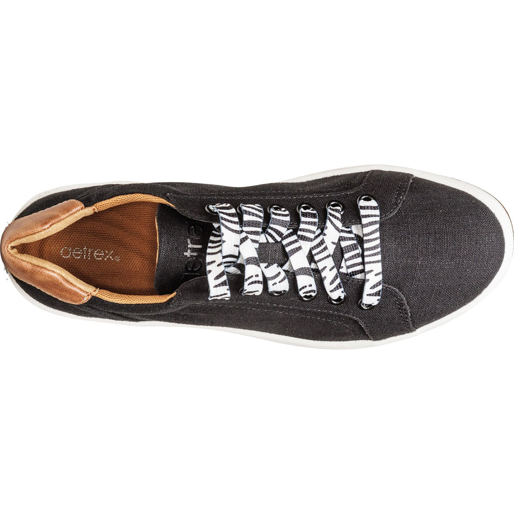 Aetrex Renee Women's Arch Support Sneakers Black Canvas