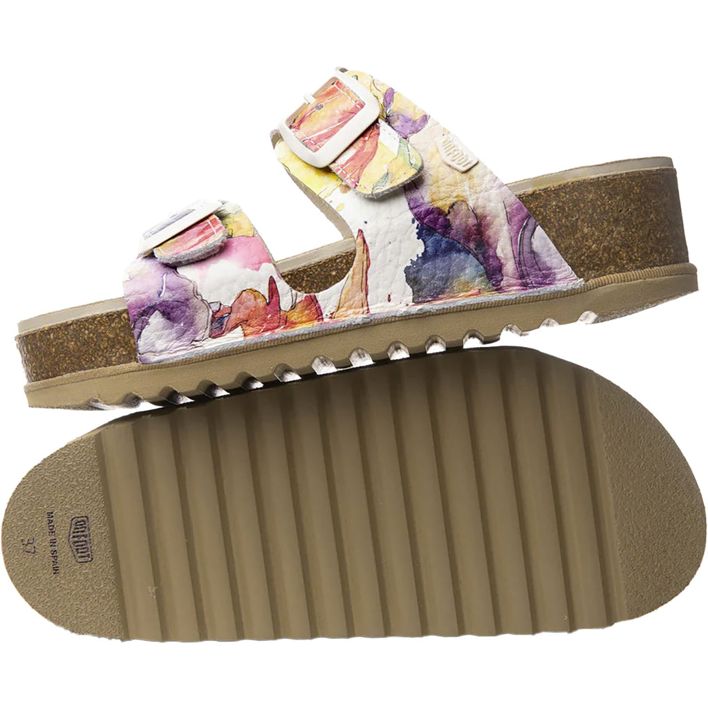 On Foot 1110 Aurora Women's Wedge Sandals Flowers Leather