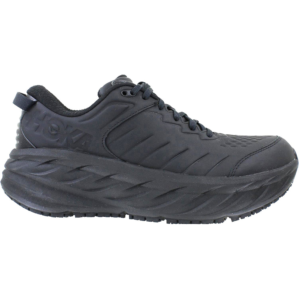 Hoka Bondi SR (Neutral Support) Men's Walking Shoes Black Leather