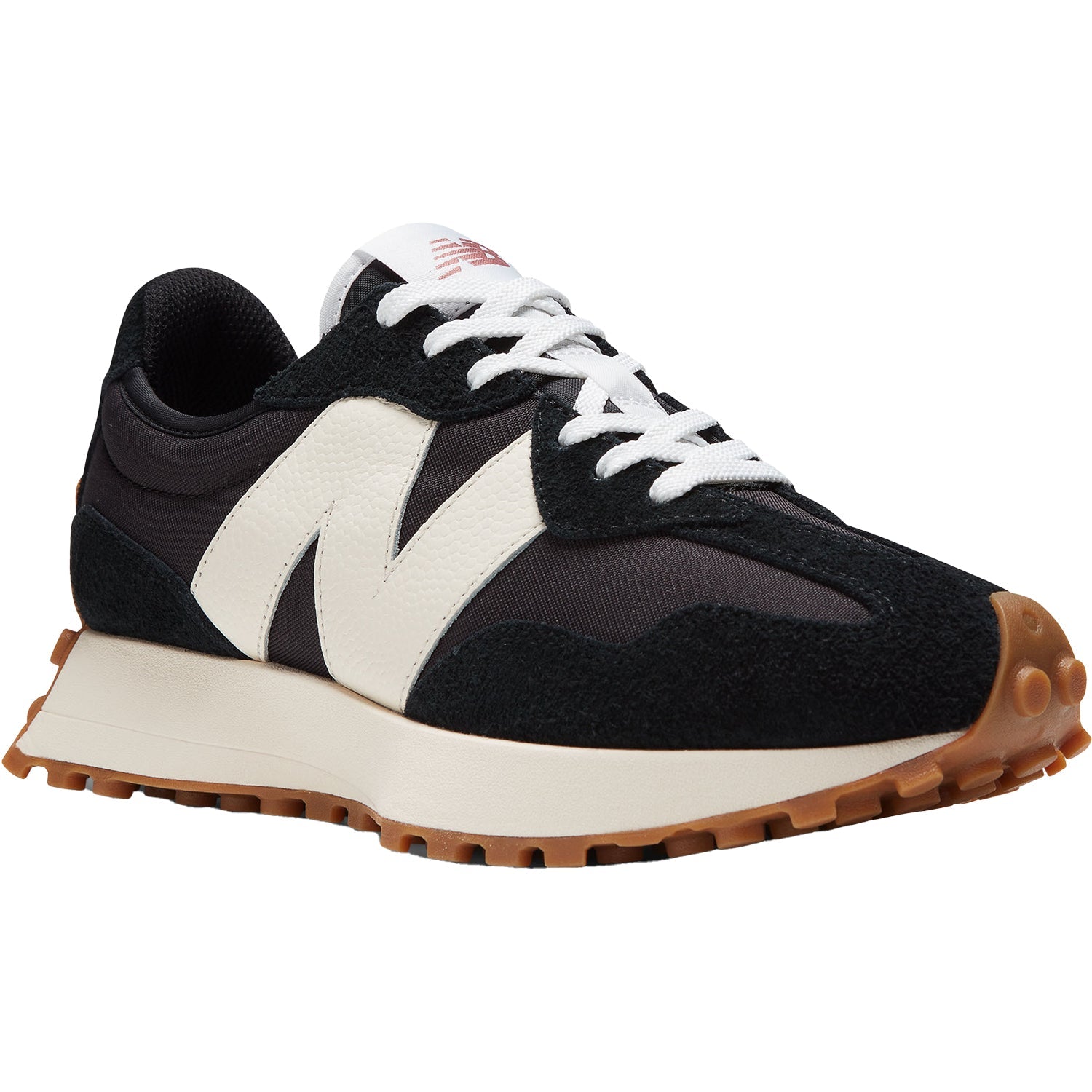New Balance WS327BL Women's Athletic Shoes Black/White Suede