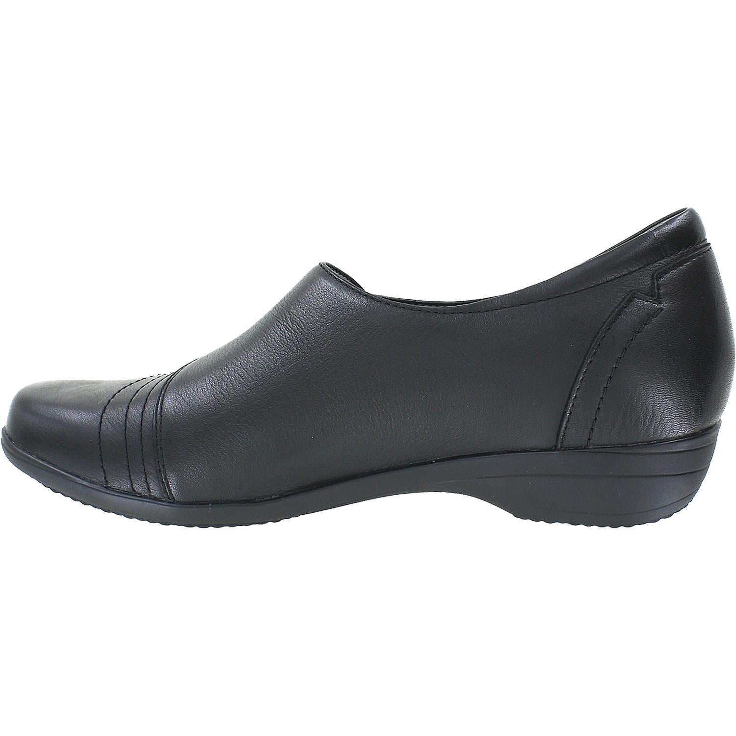 Dansko Franny Women's Slip Ons Loafers Black Milled Leather