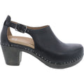 Dansko Sassy Women's High Heel Slip On Shoes Black Milled Burnished Leather