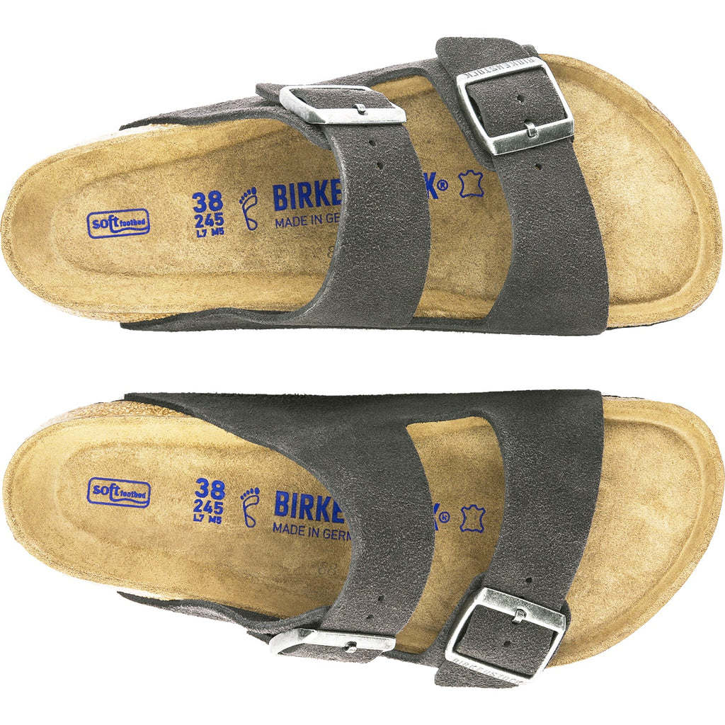 Birkenstock Arizona Soft Footbed Unisex Sandals Velvet Grey Suede