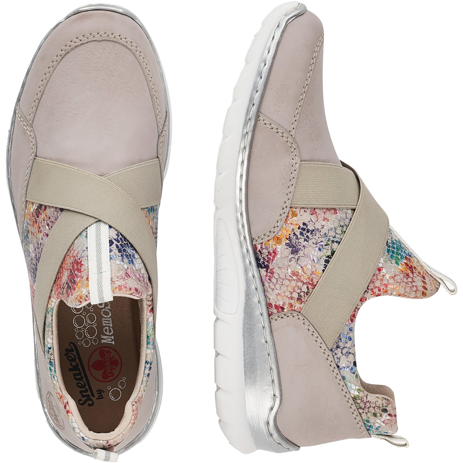 Rieker L3253-40 Nikita 53 Women's Athleisure Shoes Ice/Multi-Grey Synthetic