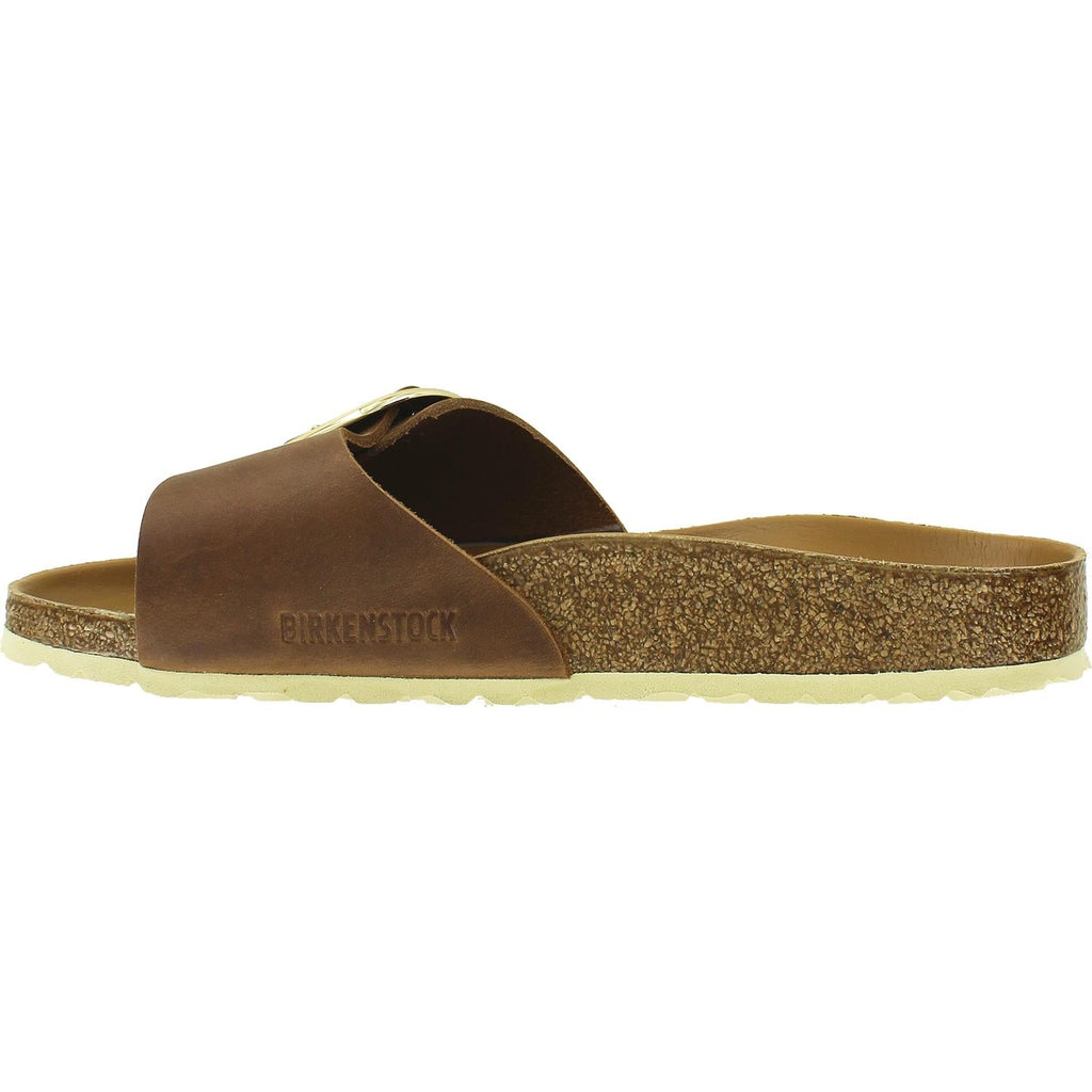 Birkenstock Madrid Big Buckle Women's Slide Sandals Cognac Oiled Leather