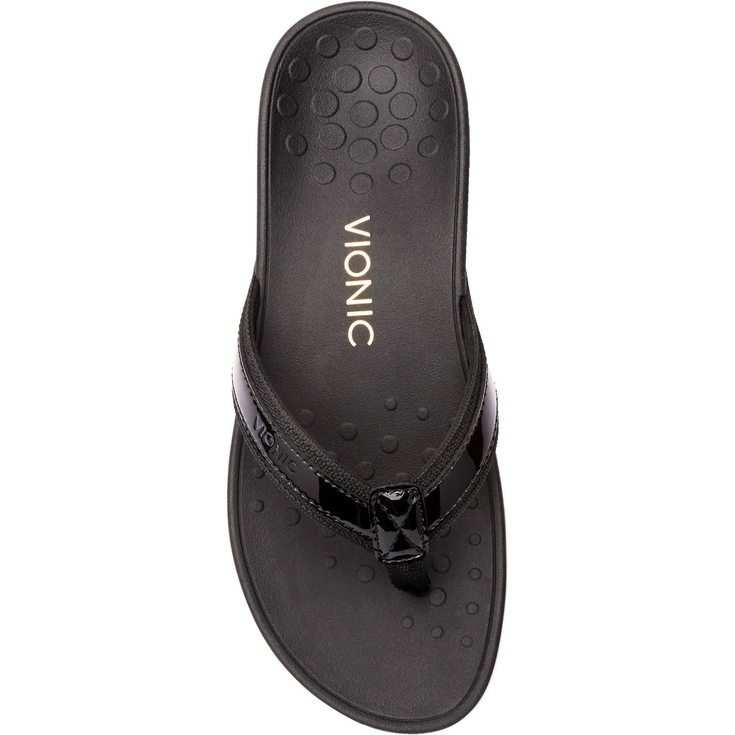 Vionic High Tide Women's Platform Sandals Black Fabric/Leather