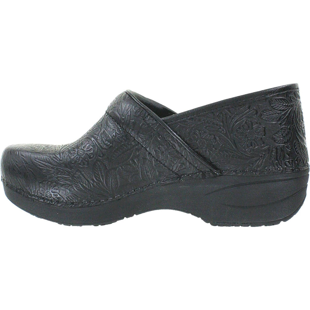 Dansko XP 20 Women's Clogs Black Floral Tooled Leather