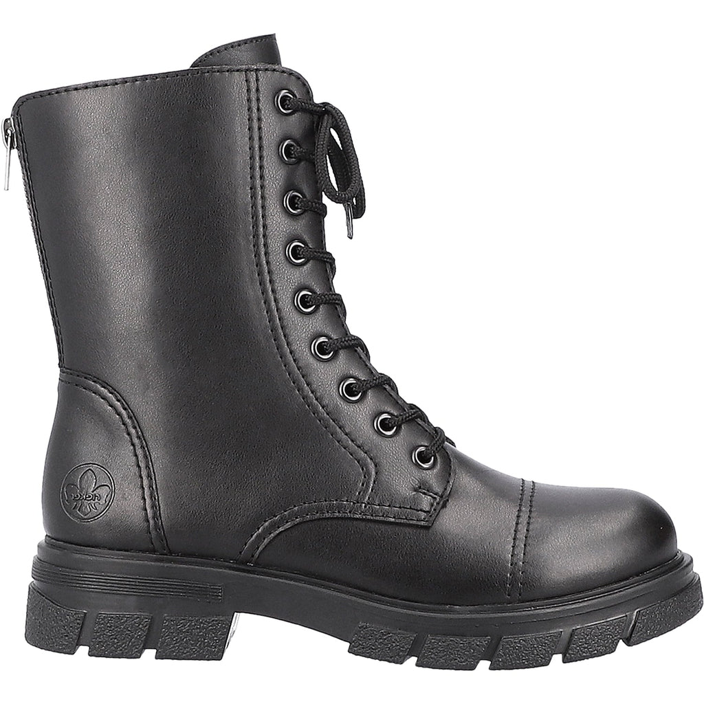Rieker Z9107-00 Tora 07 Women's Combat Boots Black Leather