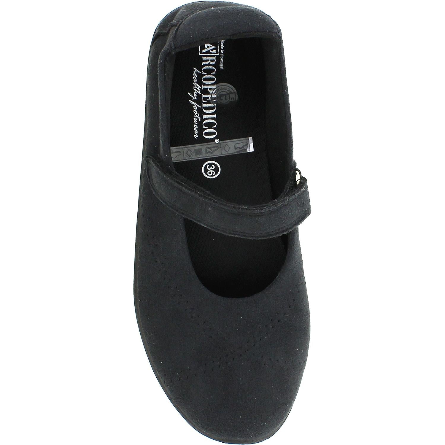 Arcopedico L18 Women's Vegan Shoes Black Synthetic Suede