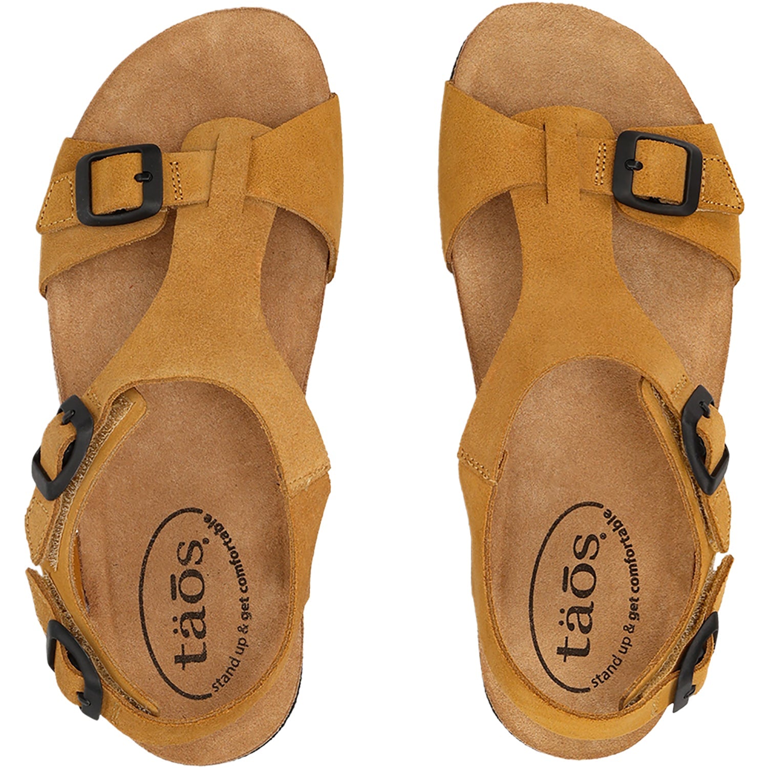 Taos MVP Women's Sandals Maize W/White Buckles & Outsole Suede