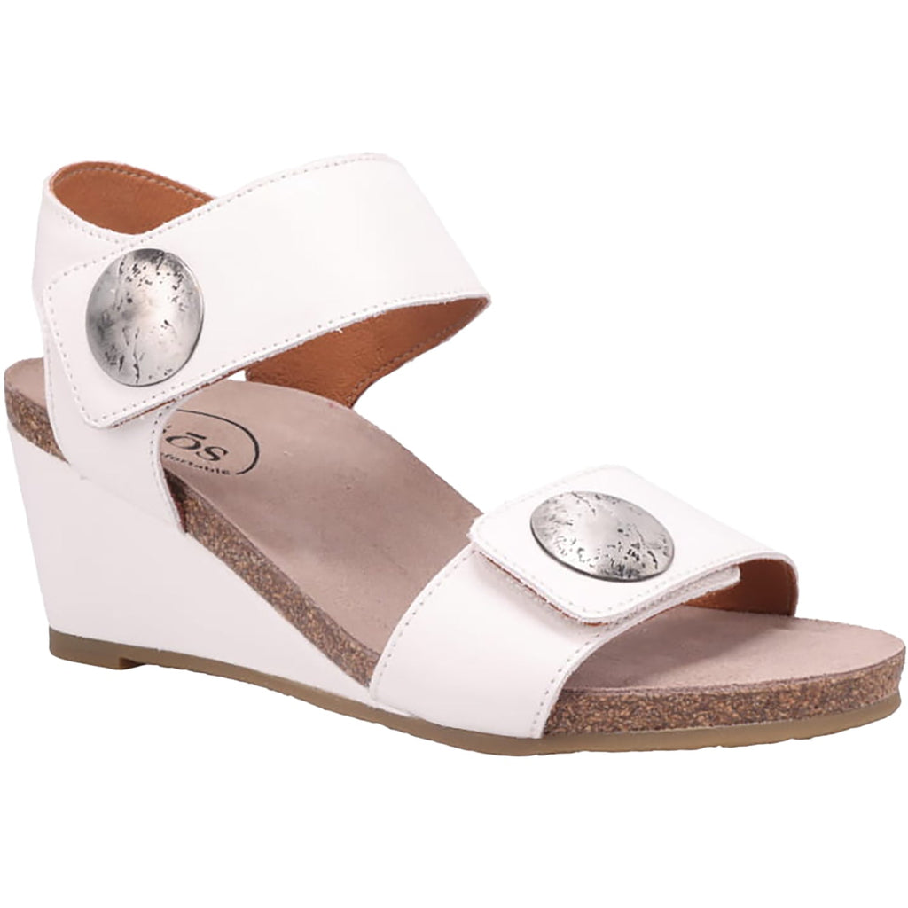 Taos Carousel 3 Women's Wedge Heel Sandals White Leather
