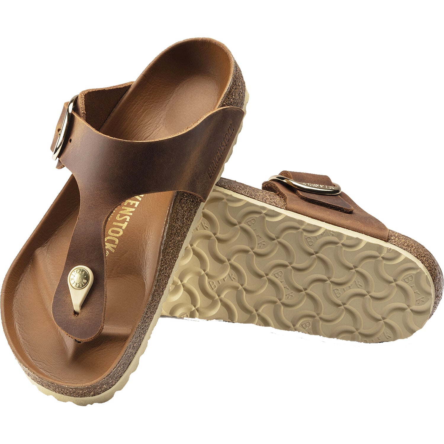 Birkenstock Gizeh Big Buckle Women's Sandals Cognac Oiled Nubuck