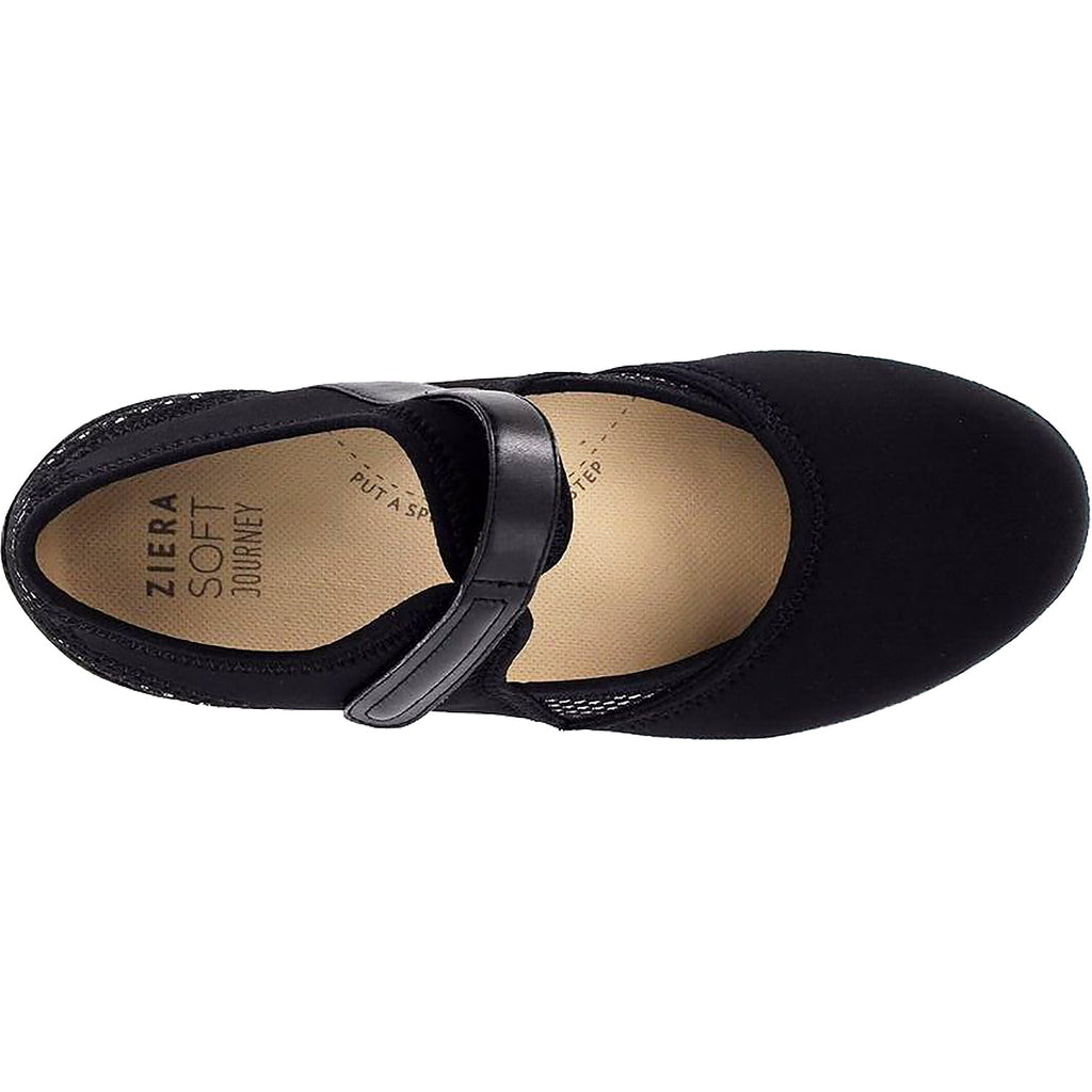 Ziera Ushery Women's Sporty Mary Janes Black Neoprene