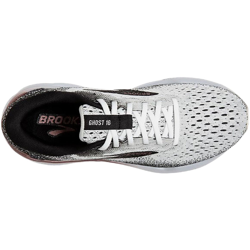 Brooks Ghost 16 (Neutral Support) Women's Athletic Shoes White/Black/Rose Gold Mesh