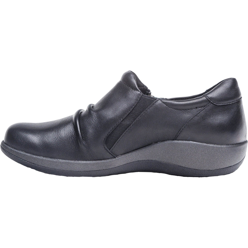 Aetrex Katie Women's Slip On Shoes Black Leather