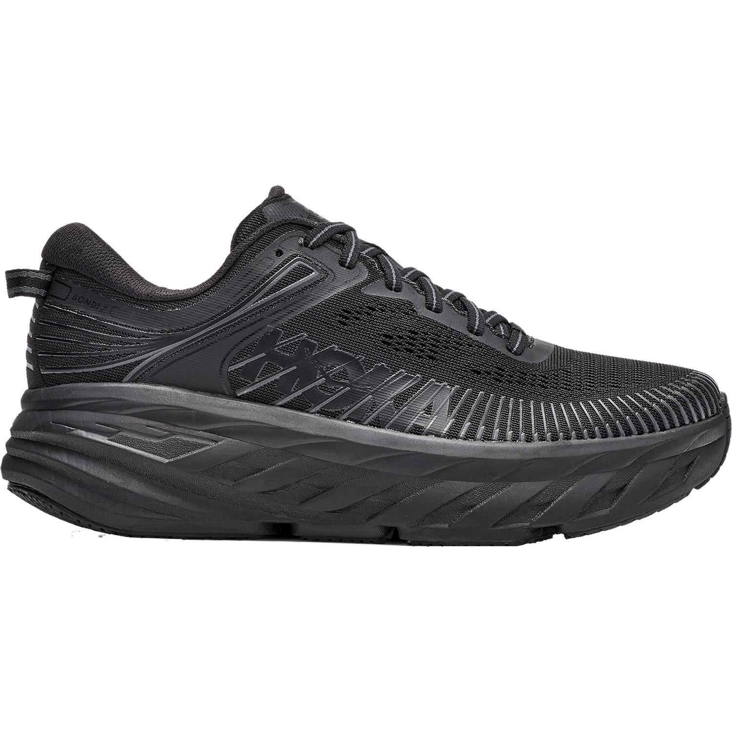 Hoka Bondi 7 (Neutral Support) Women's Running Shoes Black/Black Mesh