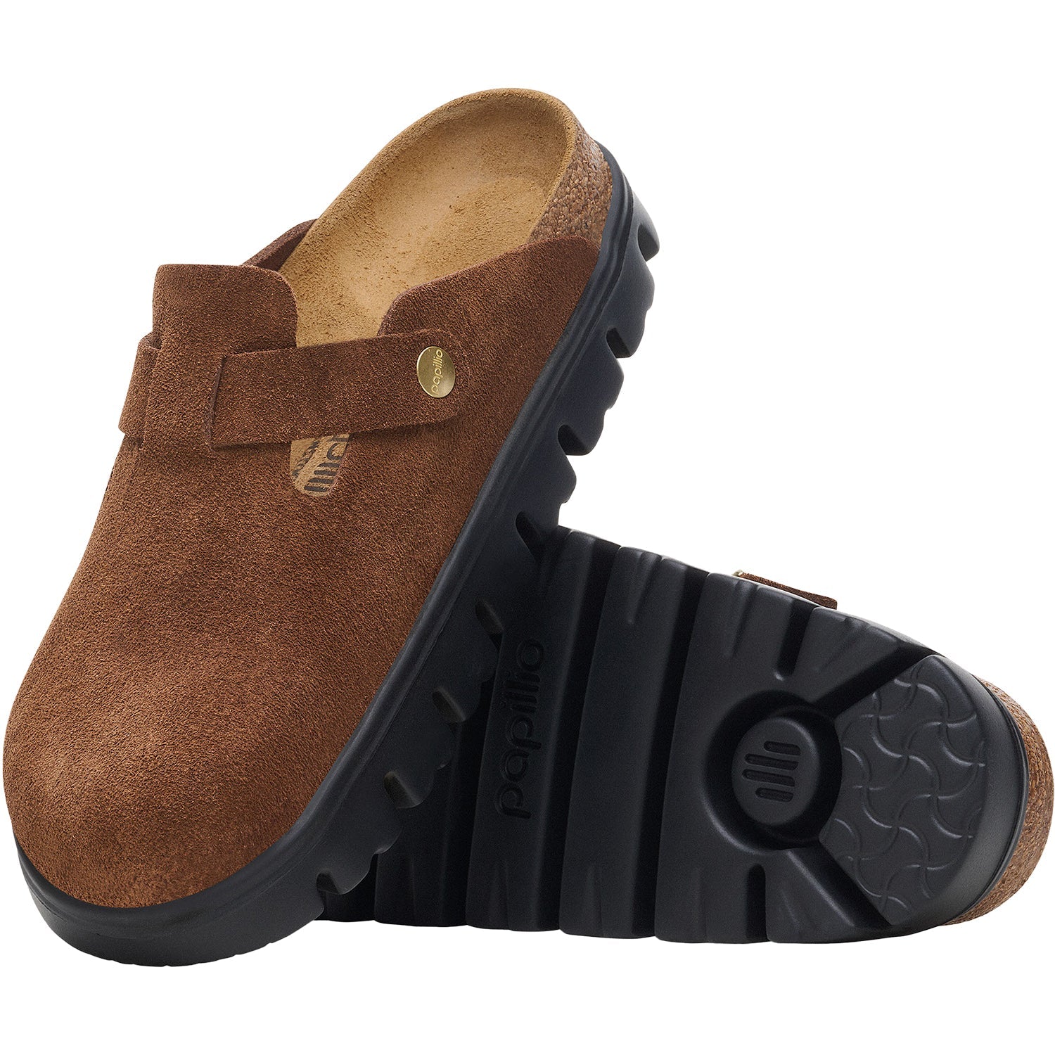 Birkenstock Boston Chunky Women's Clogs Dark Tea Suede