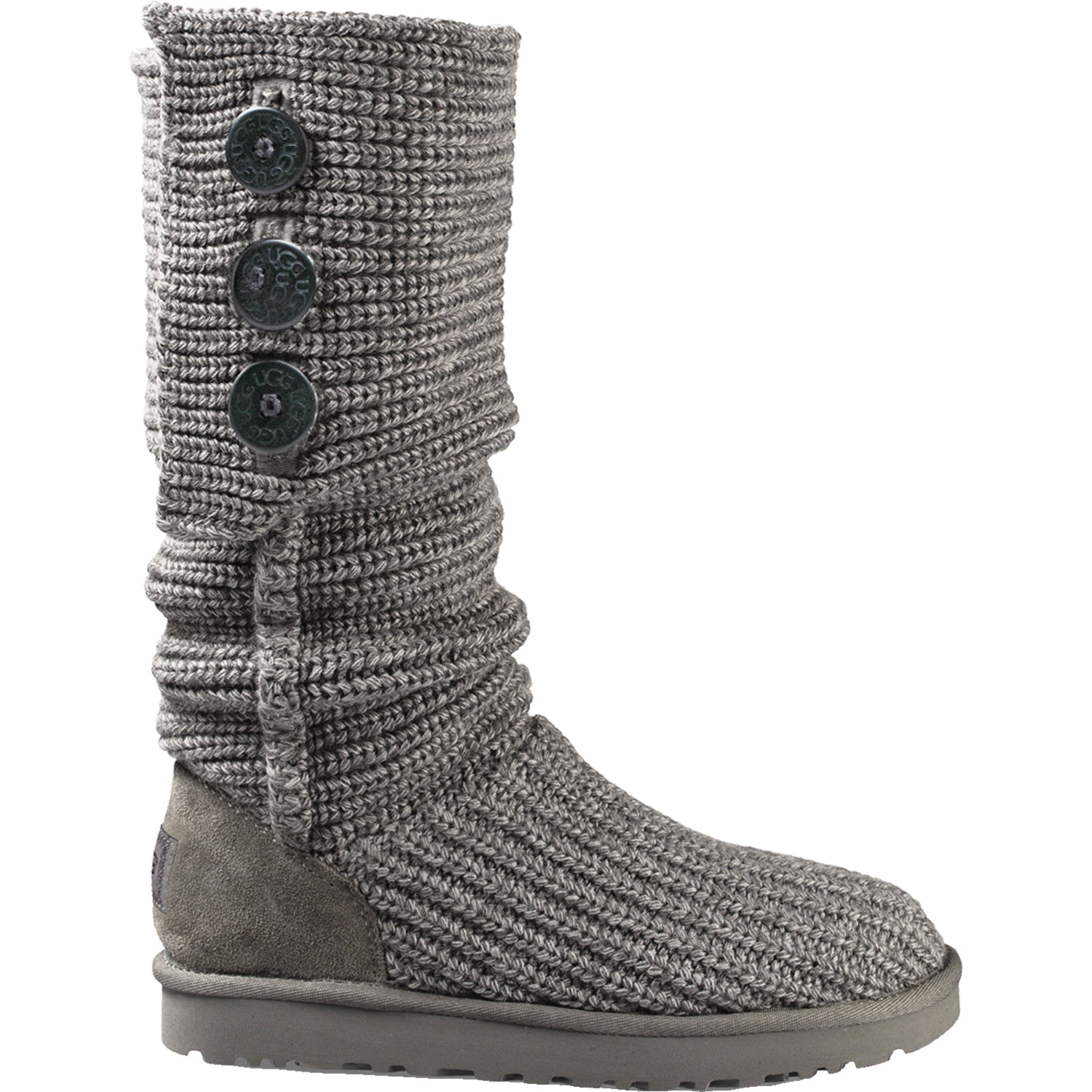 UGG Classic Cardy Women's Knit Boots Grey Knit Fabric