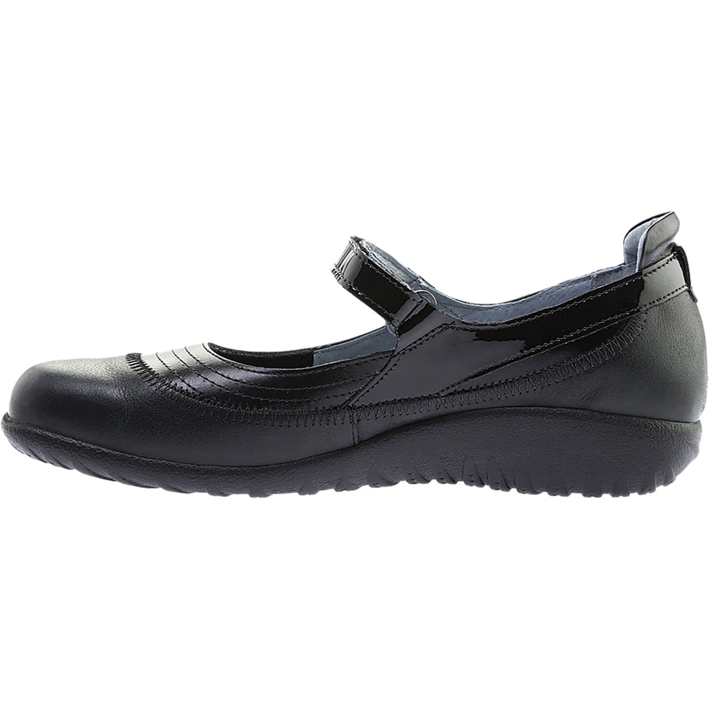 Naot Kirei Women's Mary Janes Black Madras/Shiny Leather