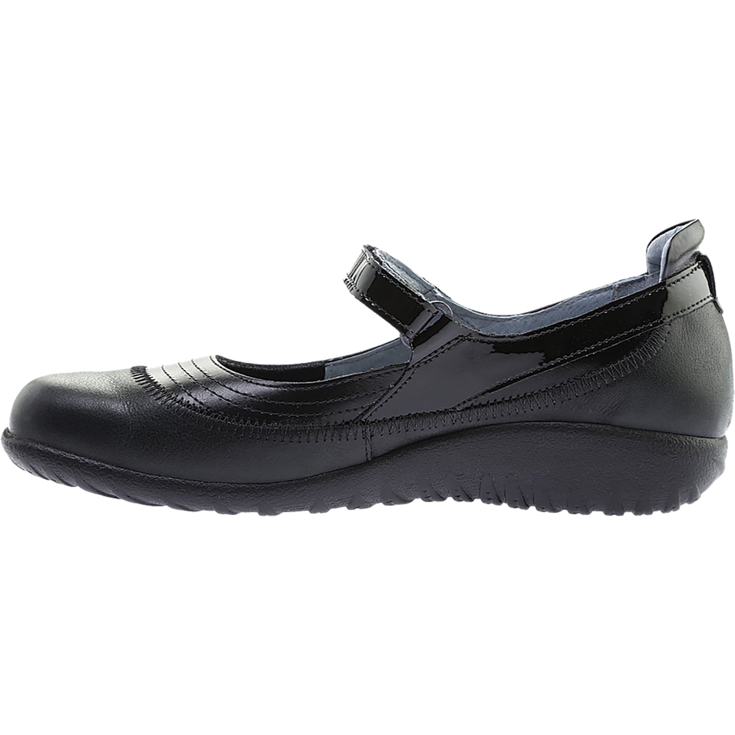 Naot Kirei Women's Mary Janes Black Madras/Shiny Leather