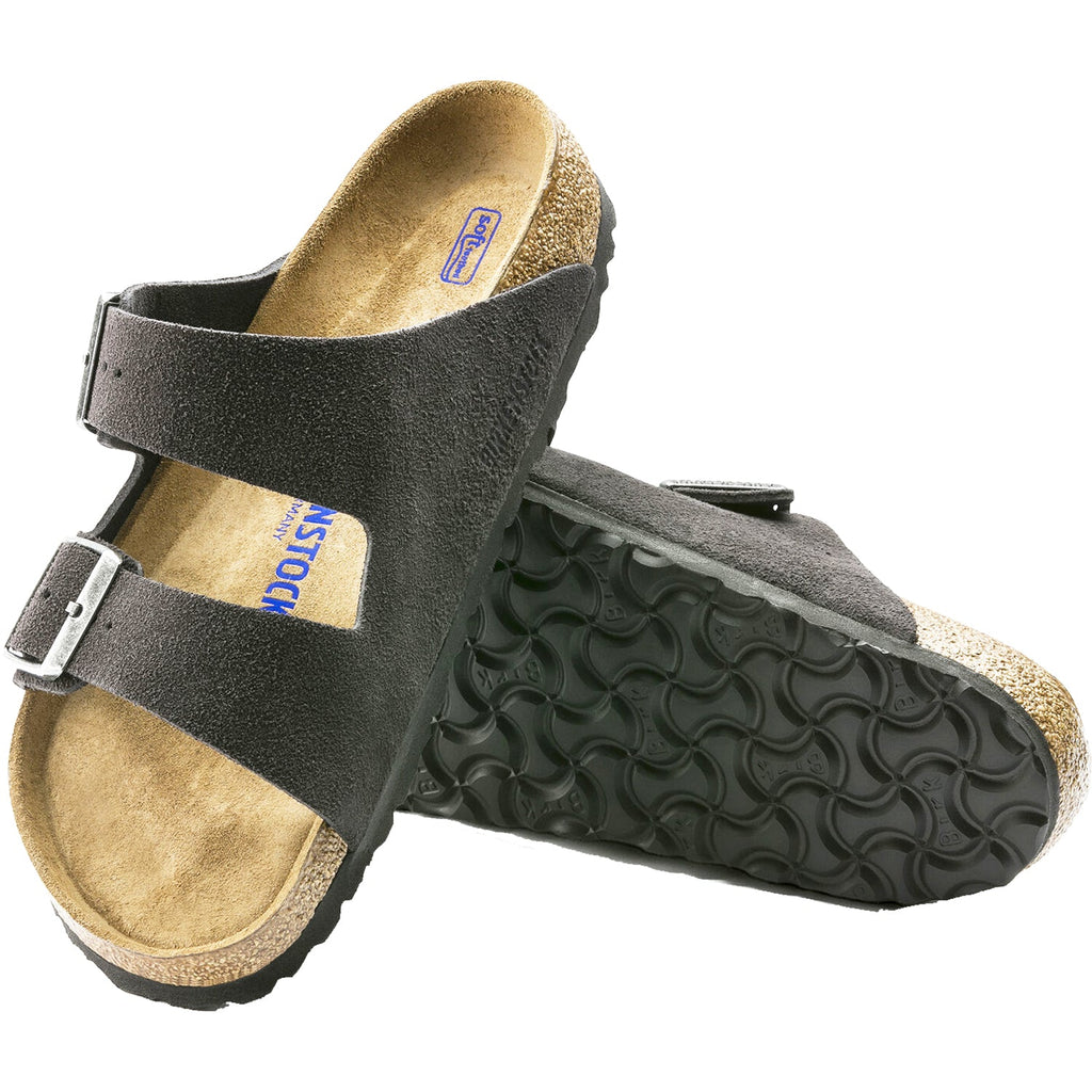 Birkenstock Arizona Soft Footbed Unisex Sandals Velvet Grey Suede