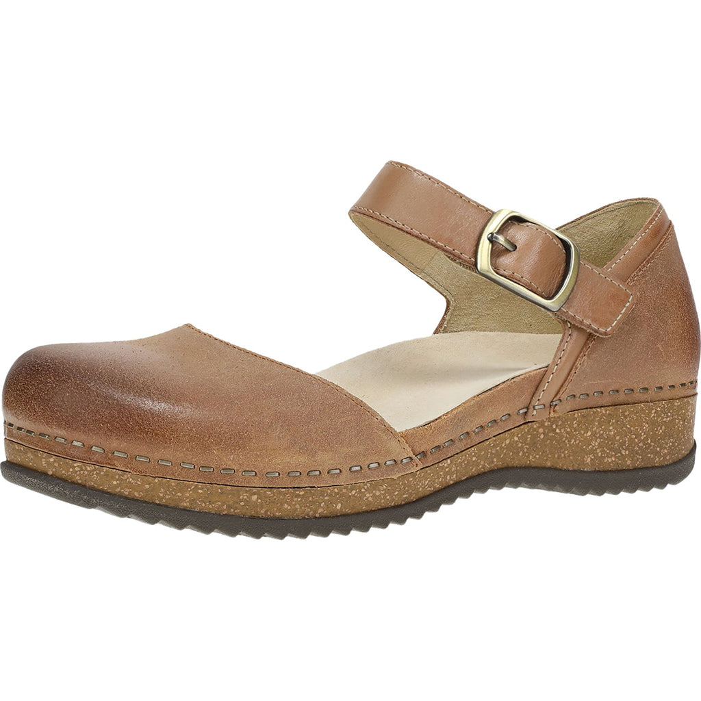 Dansko Mae Women's Mary Janes Traditional Tan Burnished Suede