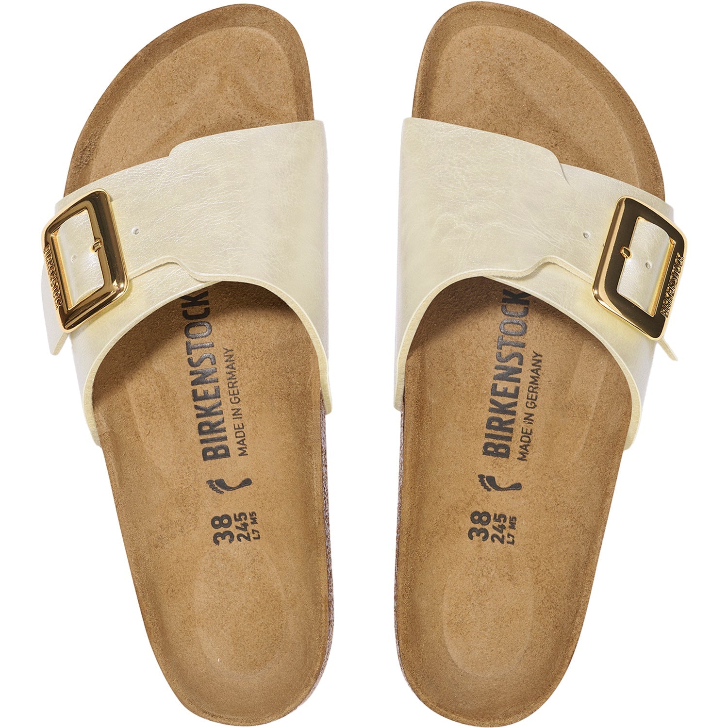 Birkenstock Catalina Luxe Buckle Birko-Flor Women's Sandals Graceful Pearl White